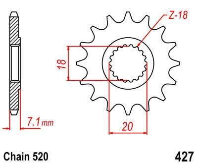 FRONT SPROCKET 12 [JTF427.12] 520