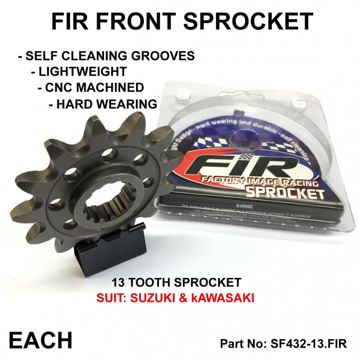 FRONT SPROCKET GROOVE & LIGHT JRF432, JTF432.1.13