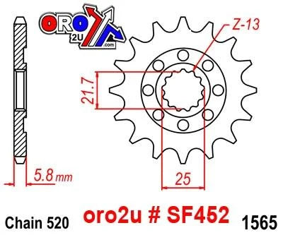 FRONT SPROCKET RENTHAL 452, KAWASAKI 452--520-13P