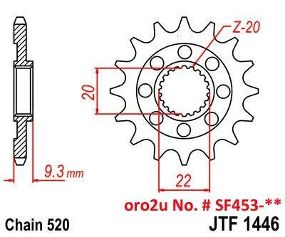 FRONT SPROCKET 1446 RAPTOR LIGHT & SELF CLEANING 10B-035-13