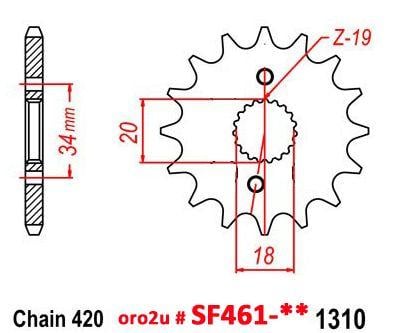 FRONT SPROCKET 14 [JTF1310.14] 420, HONDA CR150R RB 2007, 08, 09