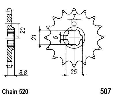FRONT SPROCKET 15 [JTF507.15] 520
