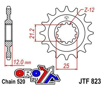 FRONT SPROCKET JTF823 520 JT. JTF823.16