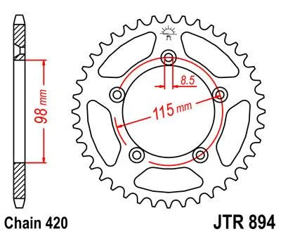 REAR SPROCKET STEEL JTR894.46