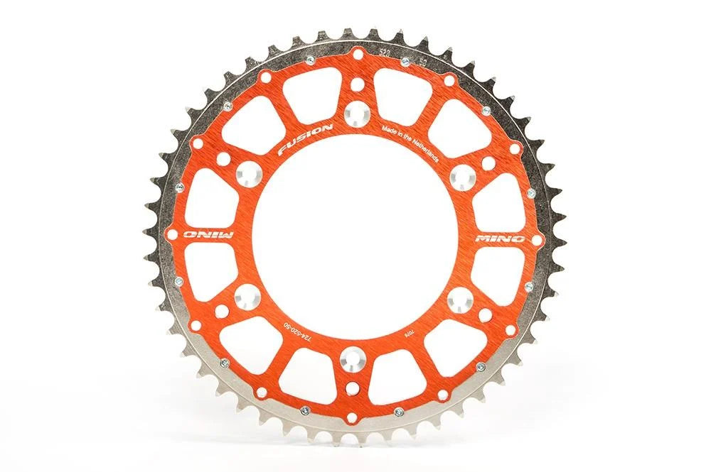 MINO REAR SPROCKET FUSION 2-RING, 23-714-420-49 STEEL/ALLOY ORANGE
