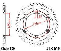 MINO REAR SPROCKET ALLOY, 188-520-45