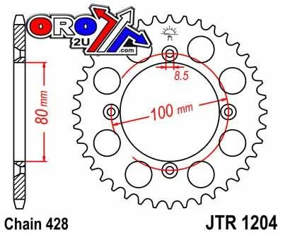 REAR SPROCKET JTA1204.46BLK ALUMINIUM BLACK