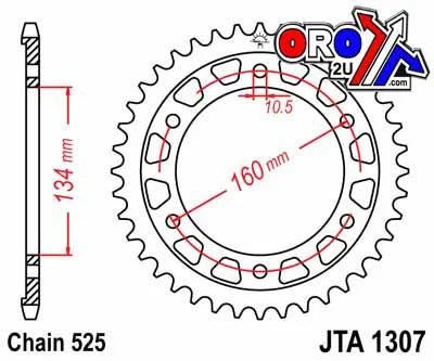 REAR SPROCKET ALLOY JTA1307.42, HONDA ROAD CHAIN 525