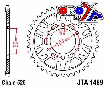 REAR SPROCKET ALLOY JTA1489.41, CHAIN 525 KAWASAKI