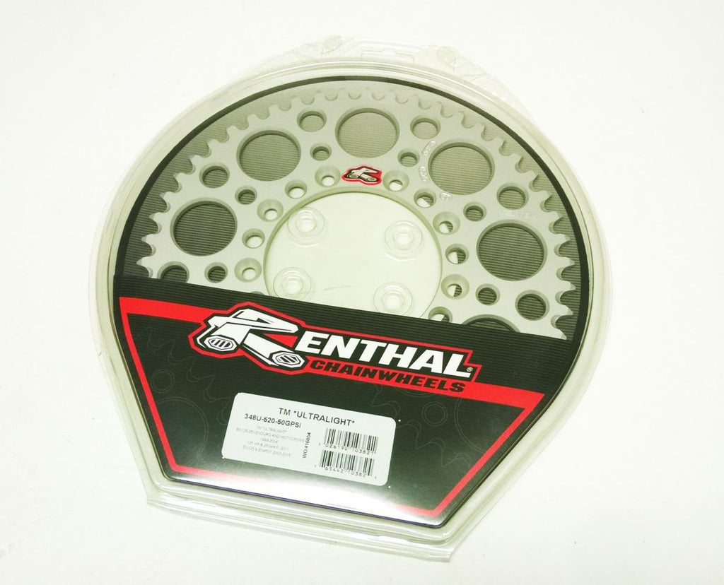 REAR SPROCKET ALLOY TM RACING 98-26 RENTHAL ULTRALITE 348U-520-50GPSI SILVER