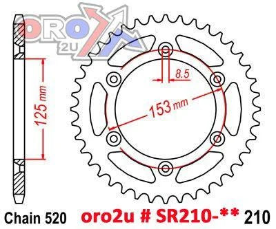 REAR SPROCKET ALLOY RENTHAL, ULTRALITE 154U-520-45GRSI SILVER