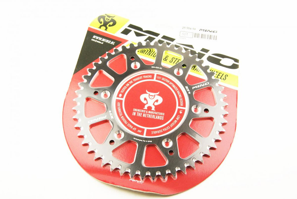 MINO REAR SPROCKET ALLOY BLACK 210, 25-554-50 BLACK
