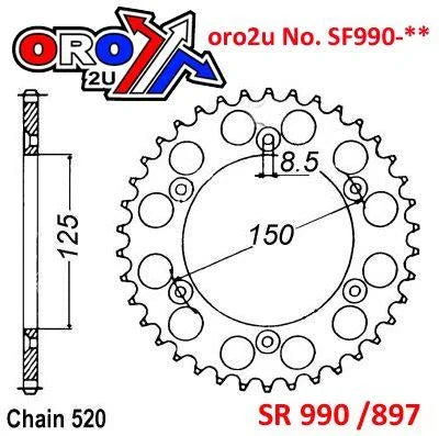 REAR SPROCKET STEEL HARD LIGHT SR210-50 SILVER