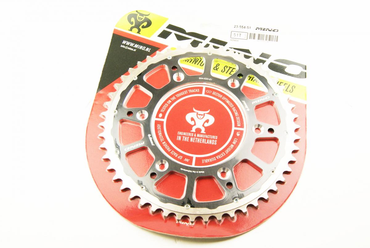 MINO REAR SPROCKET FUSION 2-RING, 23-554-51 BLACK STEEL/ALLOY