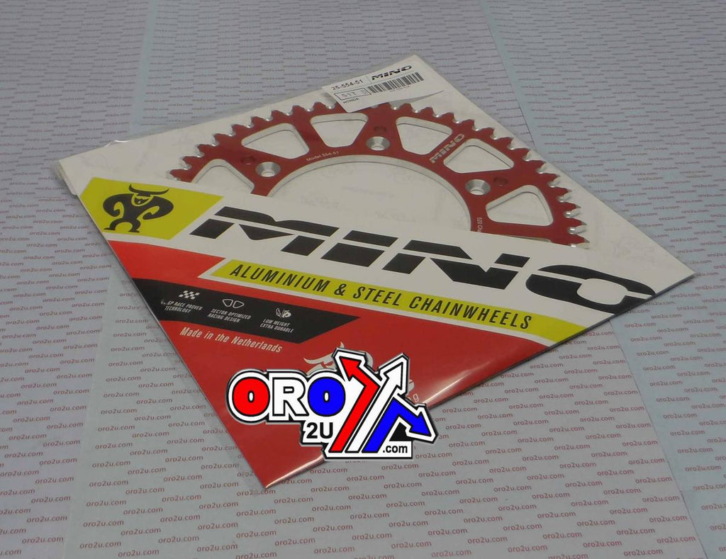 MINO REAR SPROCKET ALLOY RED, 25-554-51 RED