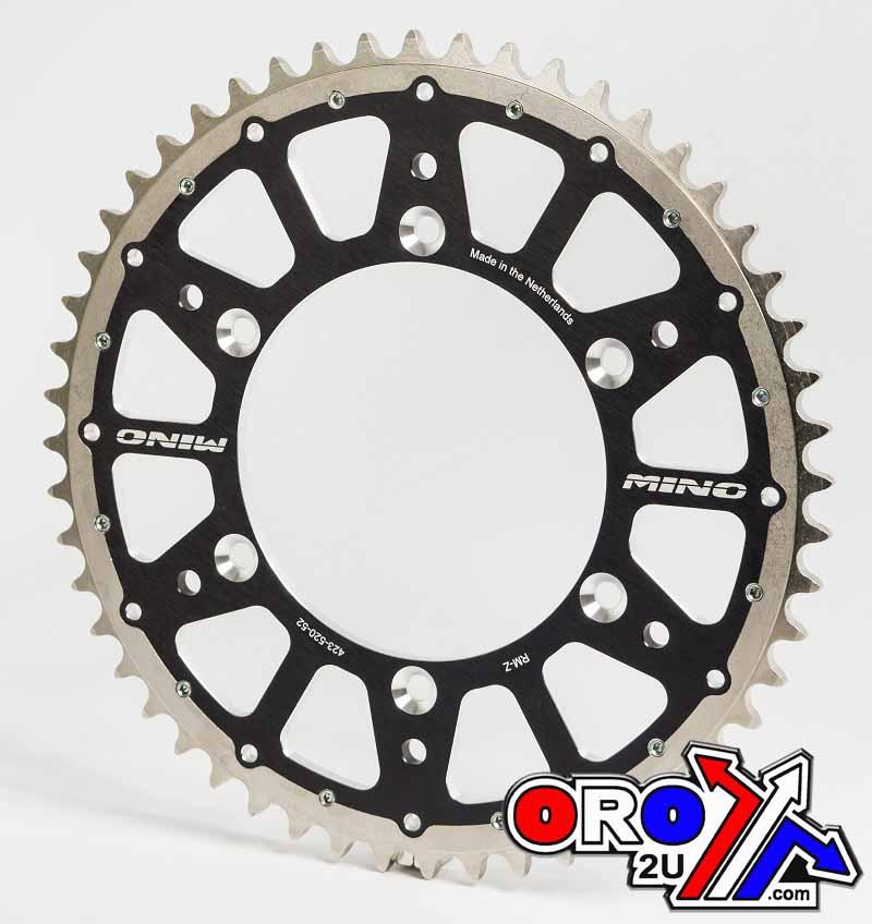 MINO REAR SPROCKET FUSION 2-RING, 23-554-52 BLACK STEEL/ALLOY