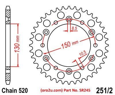 REAR SPROCKET ALLOY 47 [JTR251.47] 520, SILVER