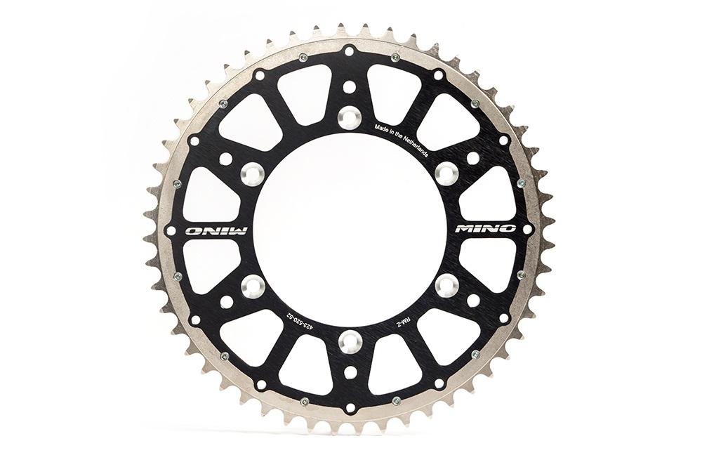 MINO REAR SPROCKET FUSION 2-RING, 23-850-48 STEEL/ALLOY BLACK