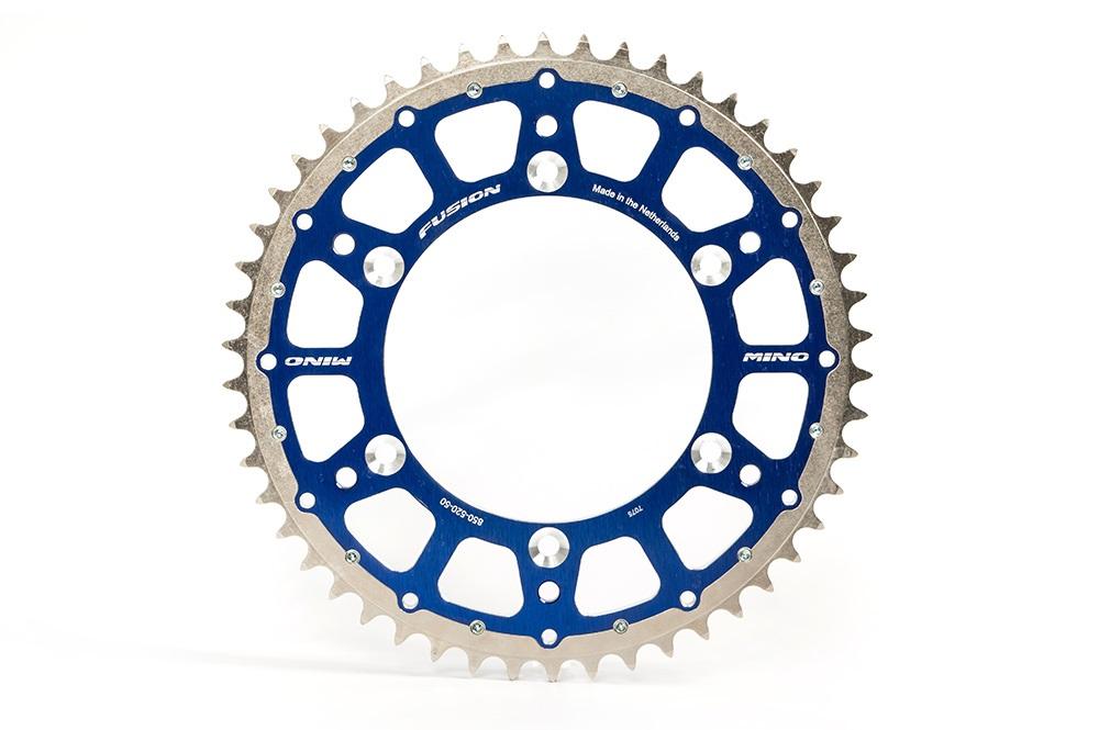 MINO REAR SPROCKET FUSION 2-RING, 23-850-50 STEEL/ALLOY BLUE