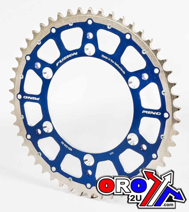 MINO REAR SPROCKET FUSION 2-RING, 23-850-50 STEEL/ALLOY BLUE