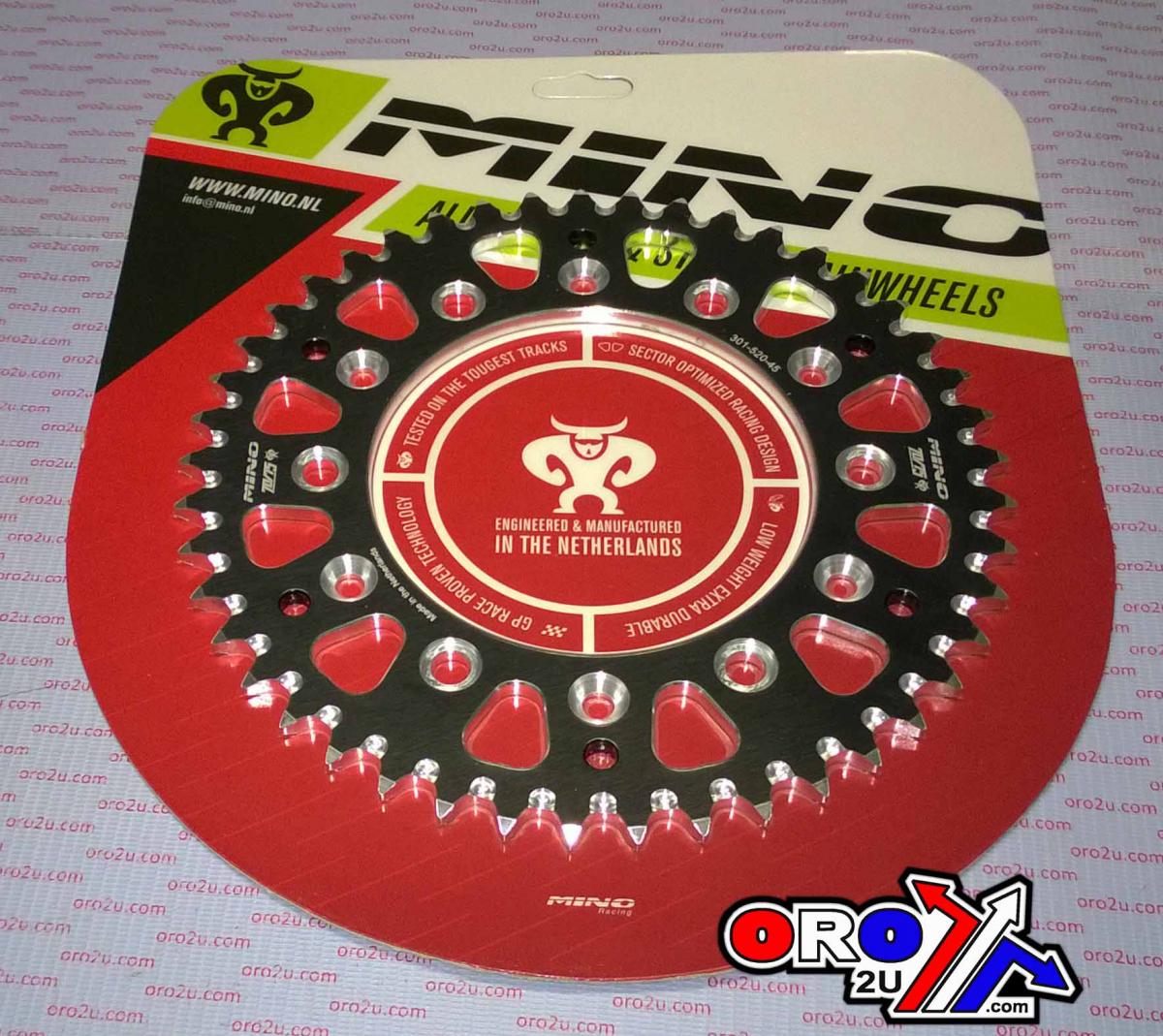 MINO REAR SPROCKET ALLOY 301/210, 25-301.520.45BK DOUBLE DRILLED JTR301, JTR210