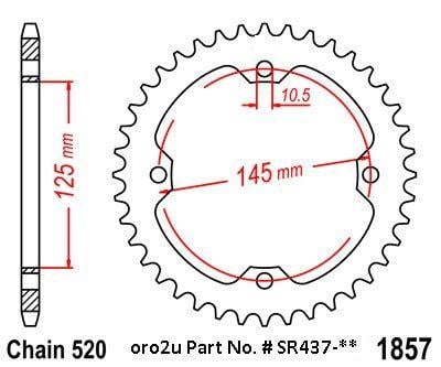 REAR SPROCKET STEEL 42 [JTR1857.42] 520
