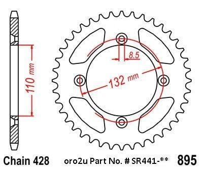 REAR SPROCKET STEEL 49 [JTR895.49] 428, KTM 85SX, 105SX, 85XC, 105XC