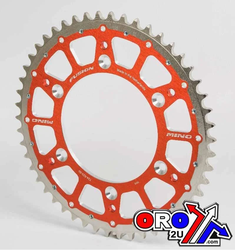 MINO REAR SPROCKET FUSION 2-RING, 23-741-50 STEEL/ALLOY ORANGE