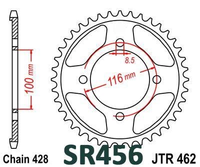 REAR SPROCKET STEEL JTR462.51, CHAIN 428 Conversion, SR462-51