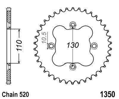 REAR SPROCKET 41 [JTR1350.41] 520