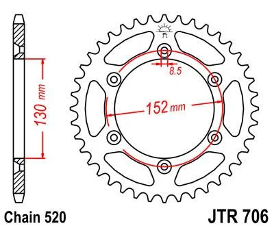 REAR SPROCKET JTR706.48 JT