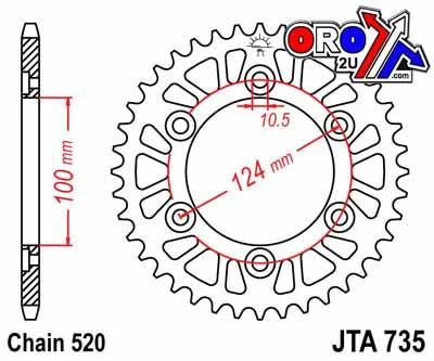 REAR SPROCKET ALLOY SILVER 735, JTA735.40