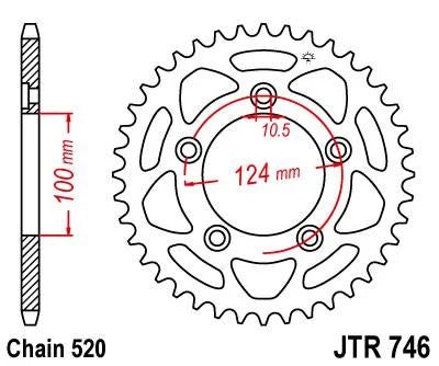 REAR SPROCKET JTR746.43 JT