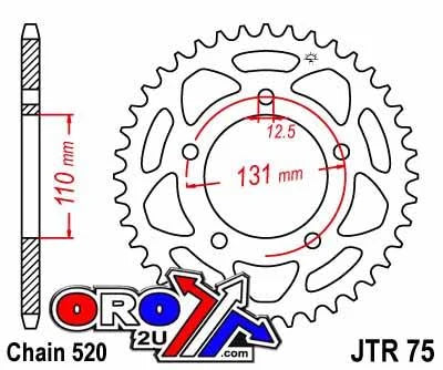 REAR SPROCKET STEEL JTR75.45, BMW 520 Chain Conversion