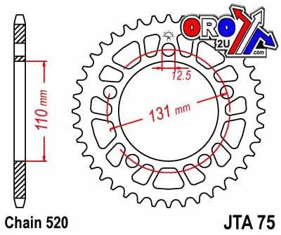 REAR SPROCKET ALLOY JTA75.46, BMW 520 Chain Conversion