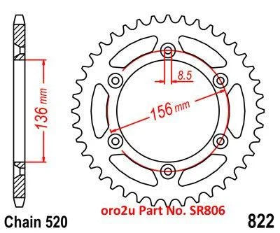 REAR SPROCKET STEEL JTR822.41
