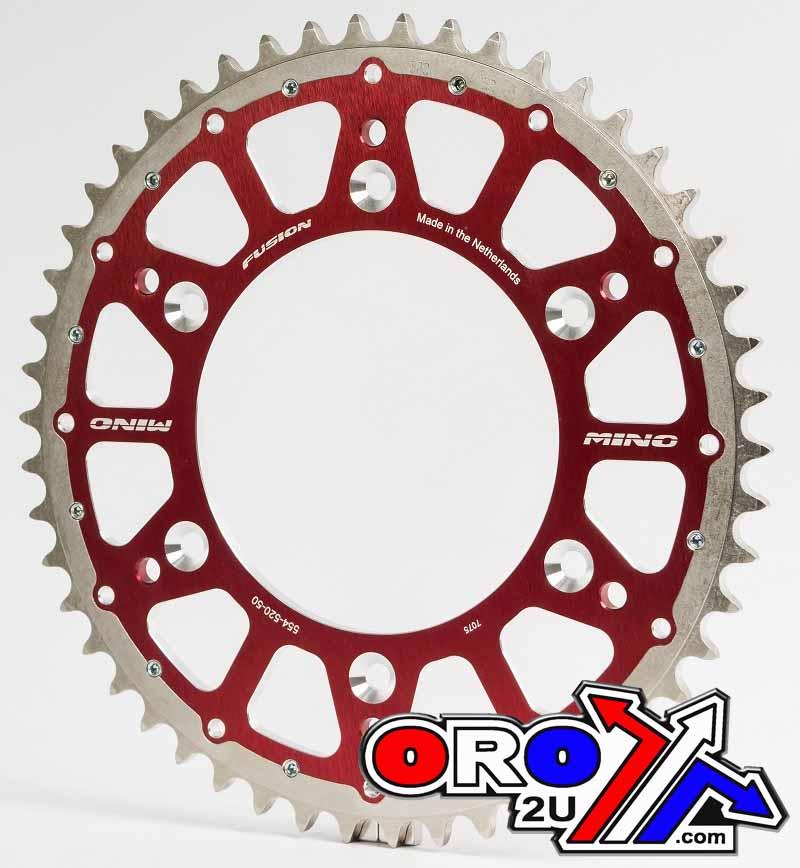 MINO REAR SPROCKET FUSION 2-RING, 23-316-520-48 RED STEEL/ALLOY