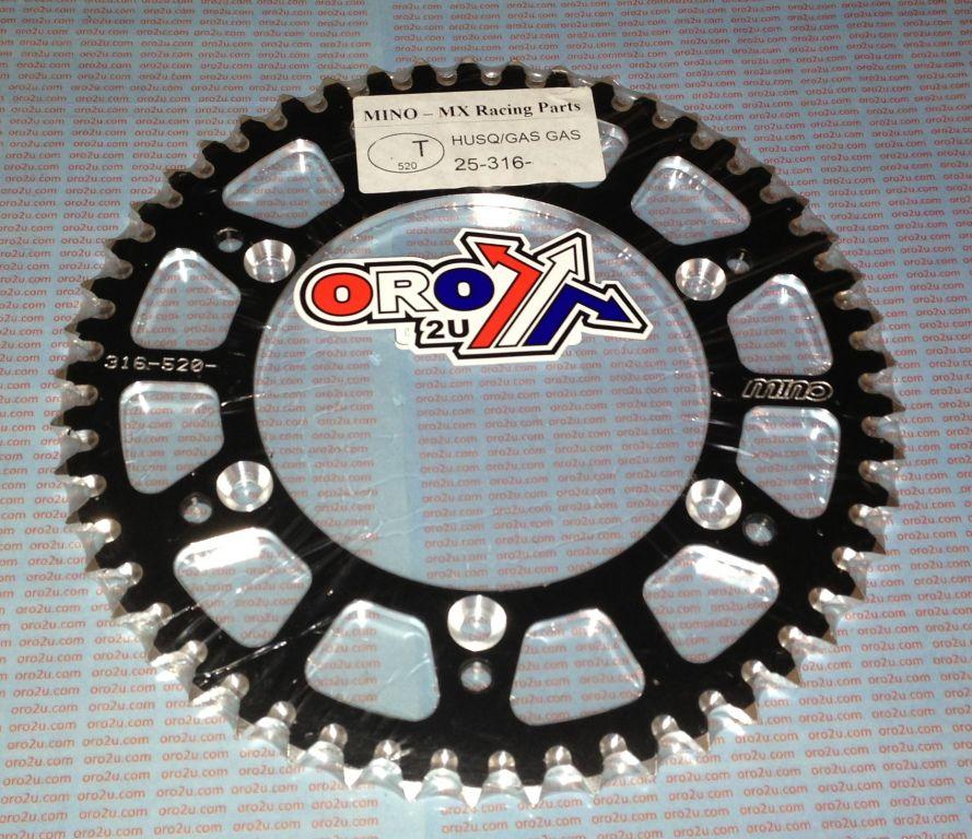 MINO REAR SPROCKET ALLOY BLACK 822, 25-316-520-48