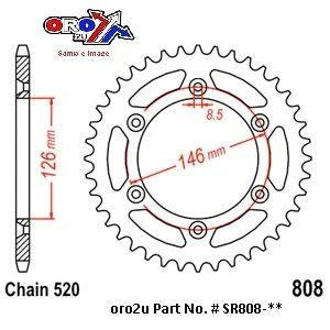 MINO REAR SPROCKET ALLOY BLACK, 25-423-520-51 BLACK JTR808