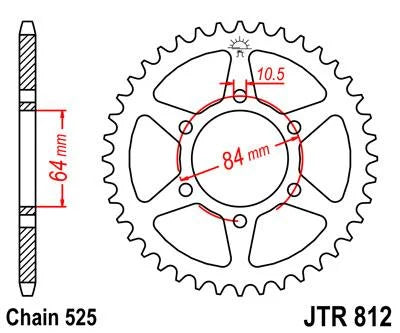 REAR SPROCKET JTR812.43 JT 525