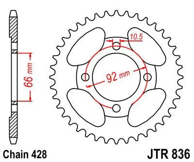 REAR SPROCKET JTR836.39 JT 428