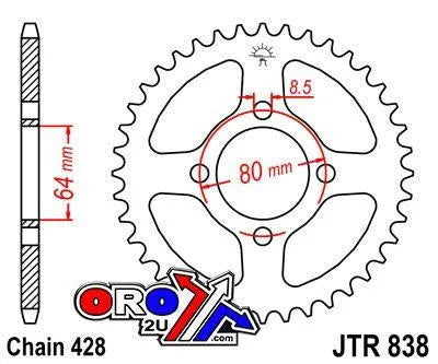 REAR SPROCKET JTR838.36 STEEL, HONDA ROAD