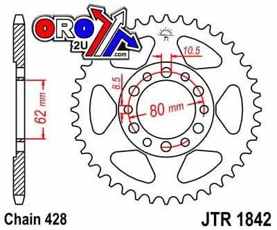 MINO REAR SPROCKET 1842 428 ALLOY, 25-606-428-51