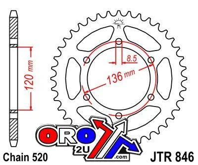 REAR SPROCKET JTR846.43 JT