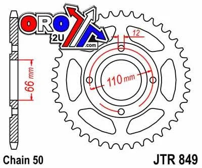 REAR SPROCKET JTR849.38 JT 530
