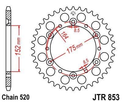 REAR SPROCKET STEEL JTR853-52