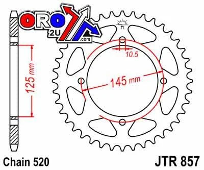 REAR SPROCKET JTR857.45 JT 520