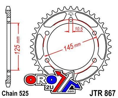 REAR SPROCKET JTR867.42 STEEL, HONDA ROAD