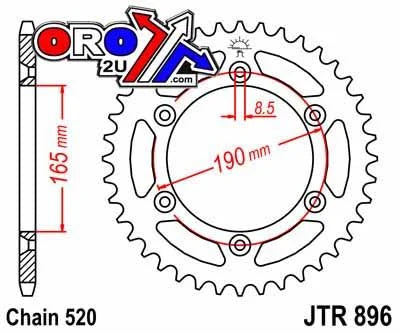REAR SPROCKET STEEL JTR896.45