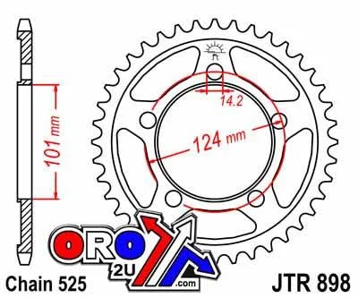 REAR SPROCKET STEEL JTR898.42